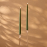 Pair of Dinner Candles - Earth Green