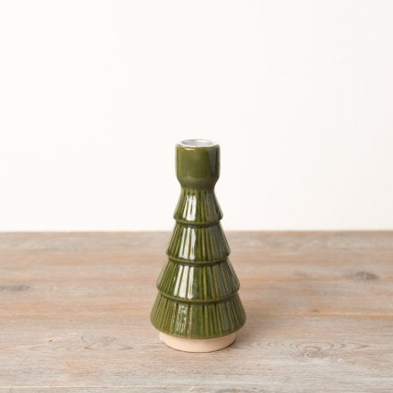 Green Tree Candlestick Holder