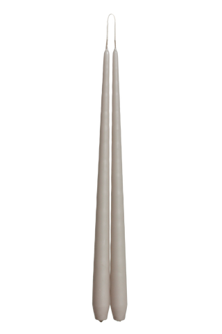 Pair of Dinner Candles - Taupe